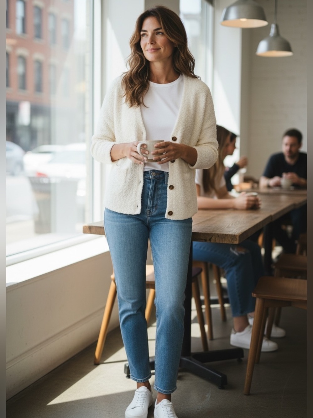 White Fuzzy Women's Sweater